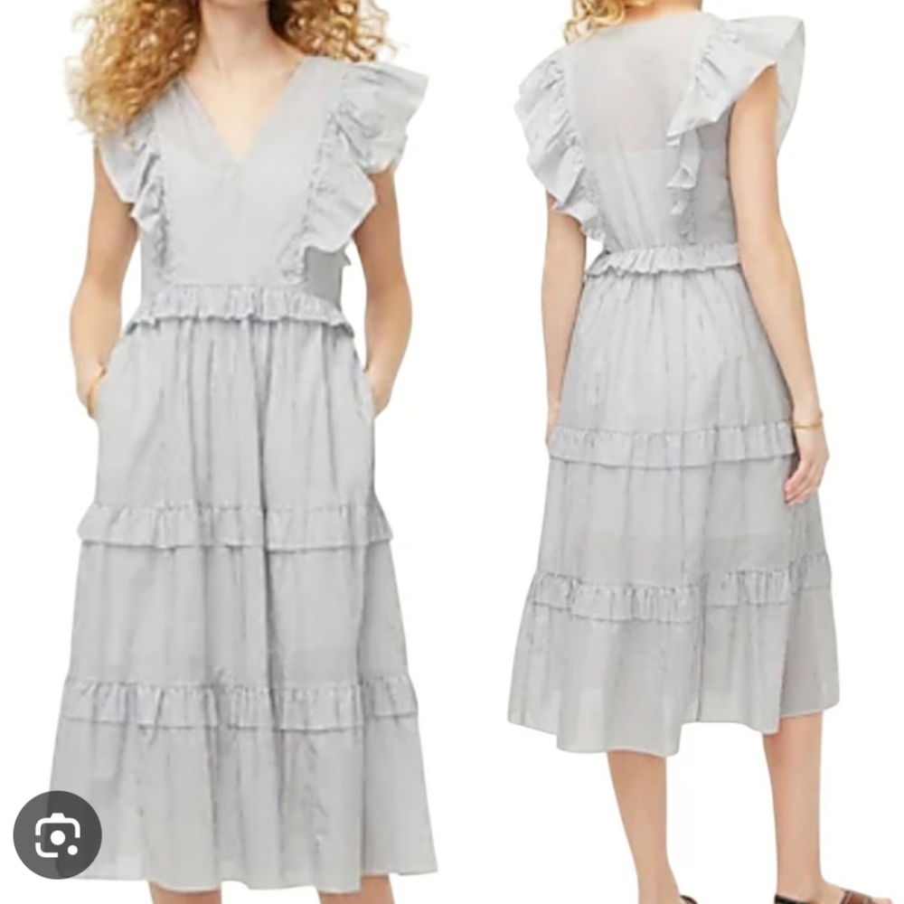 NWT J Crew Ruffle-sleeve Cotton Voile Dress Size Medium